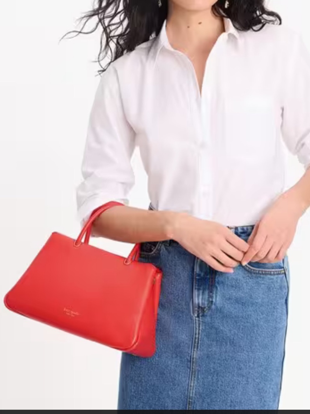 NWT Kate Spade Leather Grace Med Satchel in Flame Scarlet - Picture 2 of 8